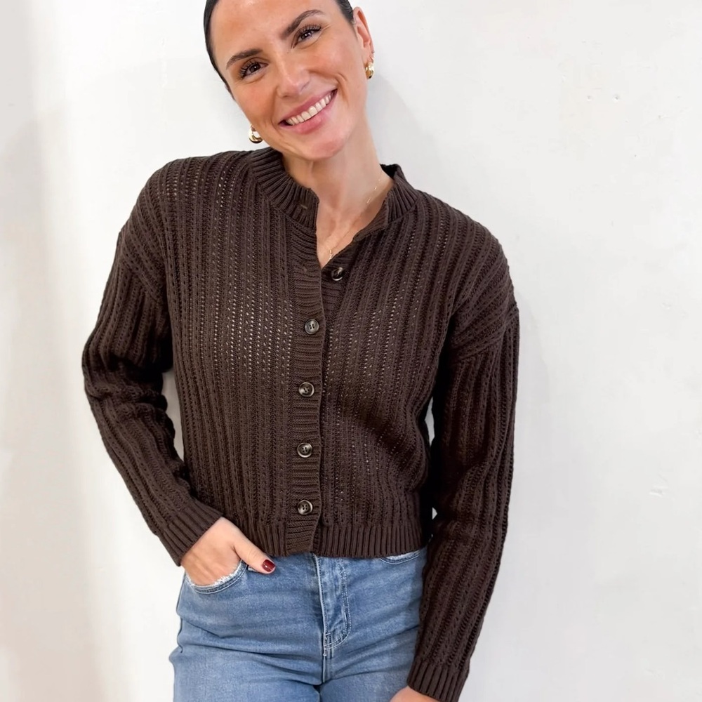 Nwt‎ Workshop Republic Clothing Chocolate Knit Cardigan